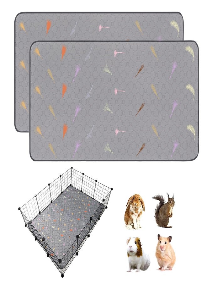 LWYMX 2Pcs Guinea Pig Cage Liners,Guinea Pig Fleece Cage Liners36''X48'' Super Absorbent Washable Pee Pads Reusable for Rabbit Hamster Chinchilla - Image 1